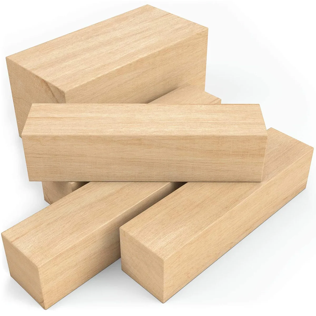 

5Pcs Wood Carving Block 2 Sizes Portable Unfinished Wood Block Basswood Carving Block for Beginner DIY Craft Art Supplies