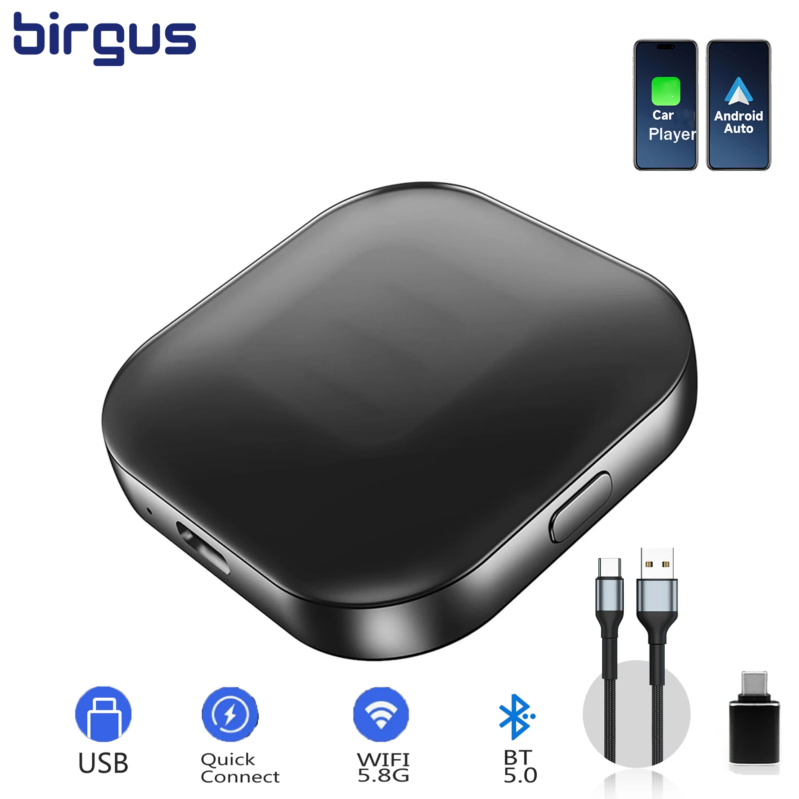 Адаптер для беспроводного Carplay-адаптера Android 11 и iOS10 выше