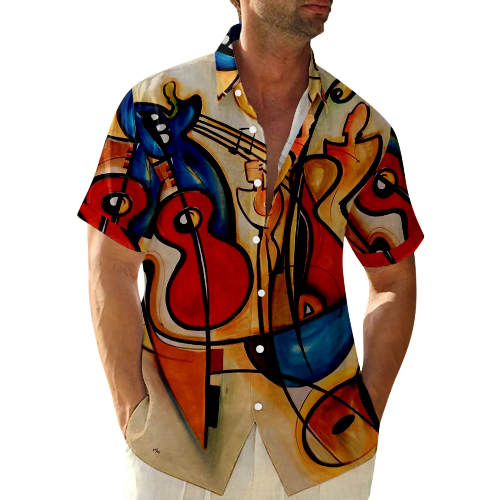 

Мужская Летняя Повседневная футболка с коротким рукавом и отложным воротником