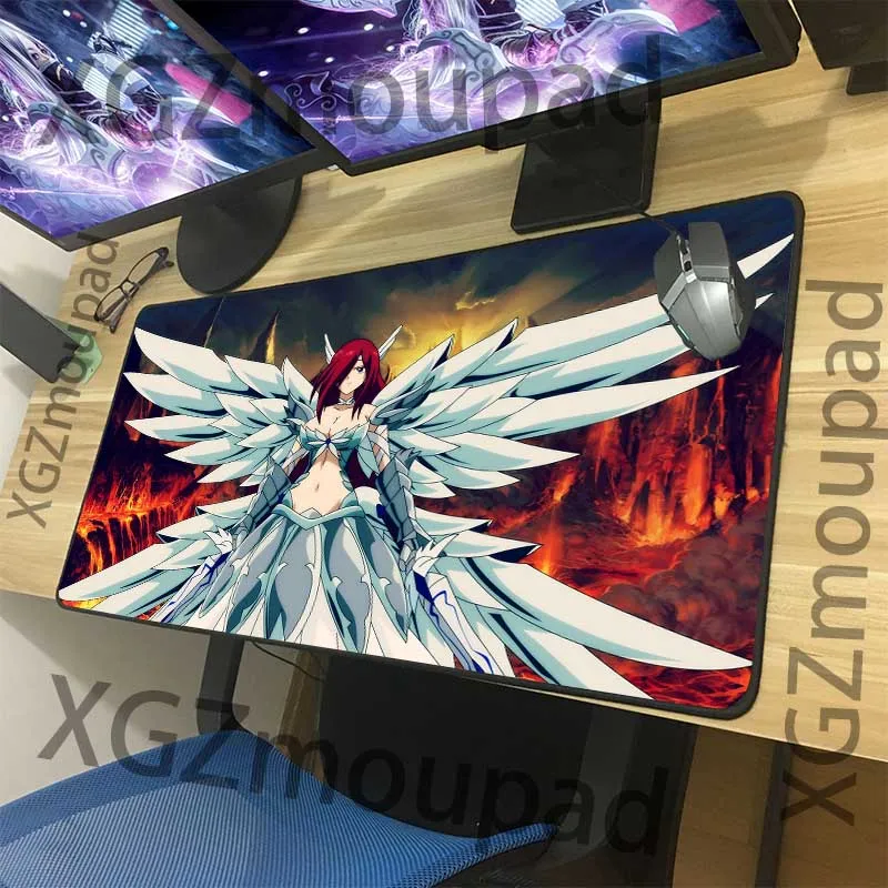 Elf Tail Erza Scarlet anime cool armor large computer desktop pad gamers special mouse mats rubber non-slip keyboard accessories
