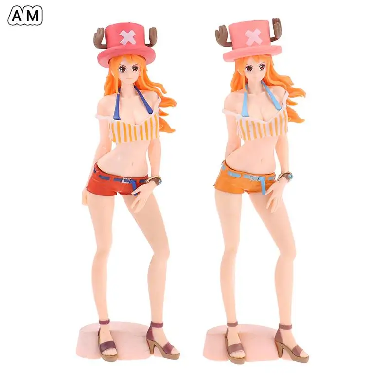 

23cm Anime One Piece Action Figure Kawaii Nami Wear Chopper Hat Swimsuit Sexy Girl Doll Figurine PVC Collectible Model Toy Gift