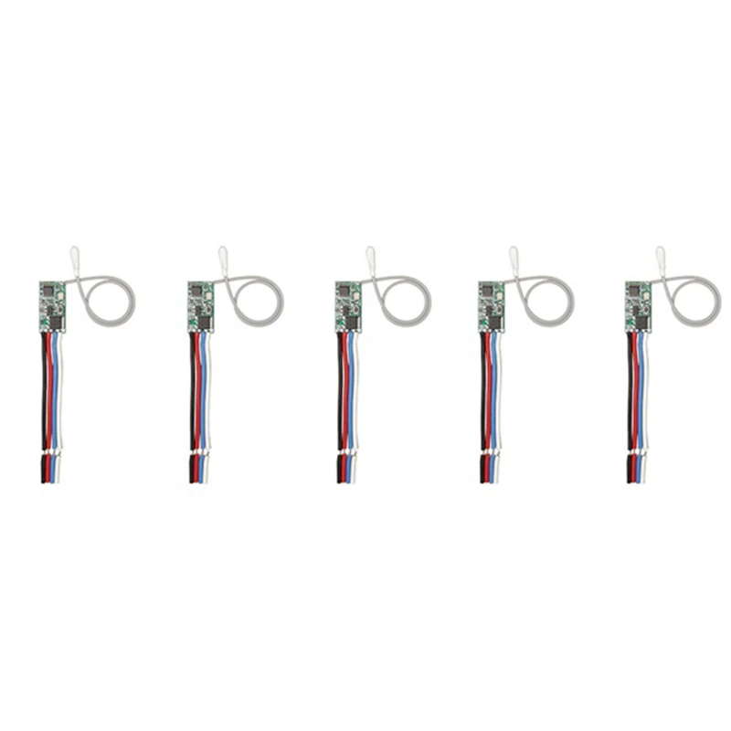 

Релейный приемник, 5 шт., 433 МГц, 1 канал, универсальный беспроводной пульт дистанционного управления, микромодуль, светодиодный светильник