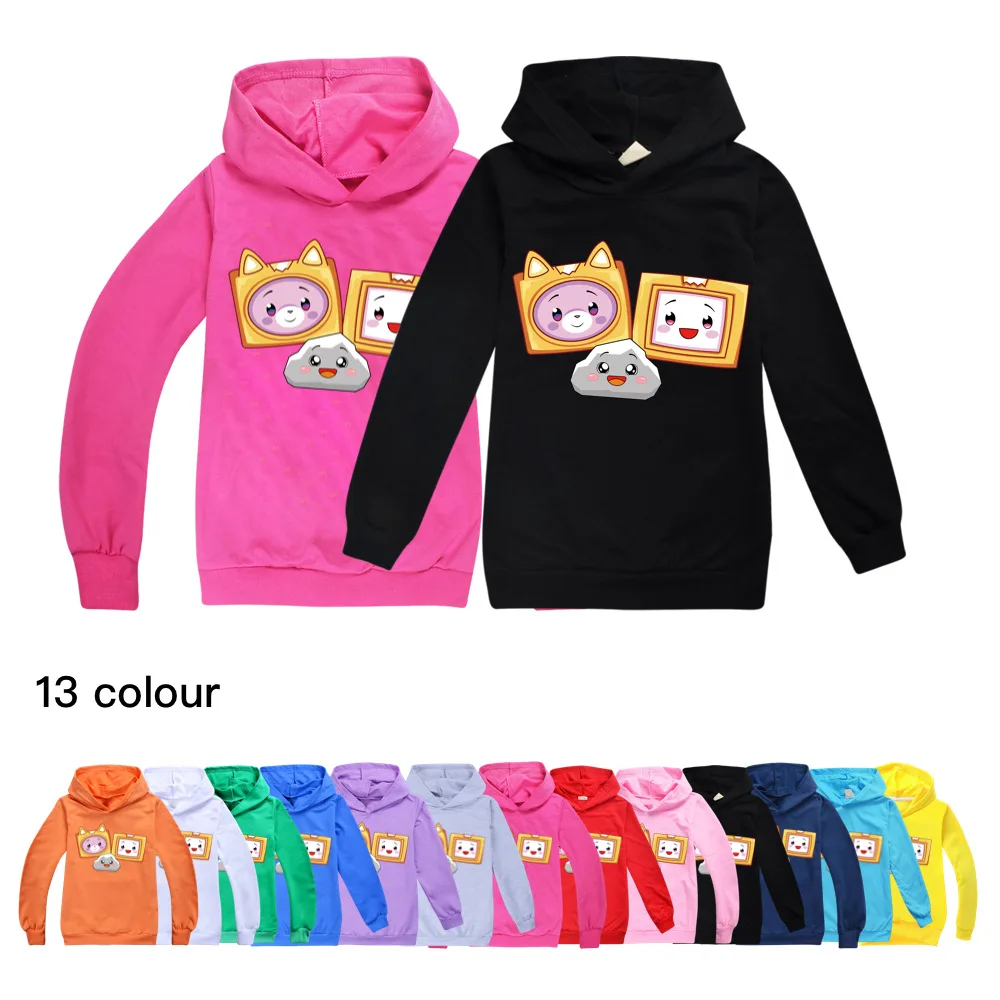 

Fashion Cartoon Boys Long Sleeve Hooded Tshirt LANKYBOX 3D Print Hoodie Pullover Kids Christmas Shirt Girls Tops Tee Sweatshirt