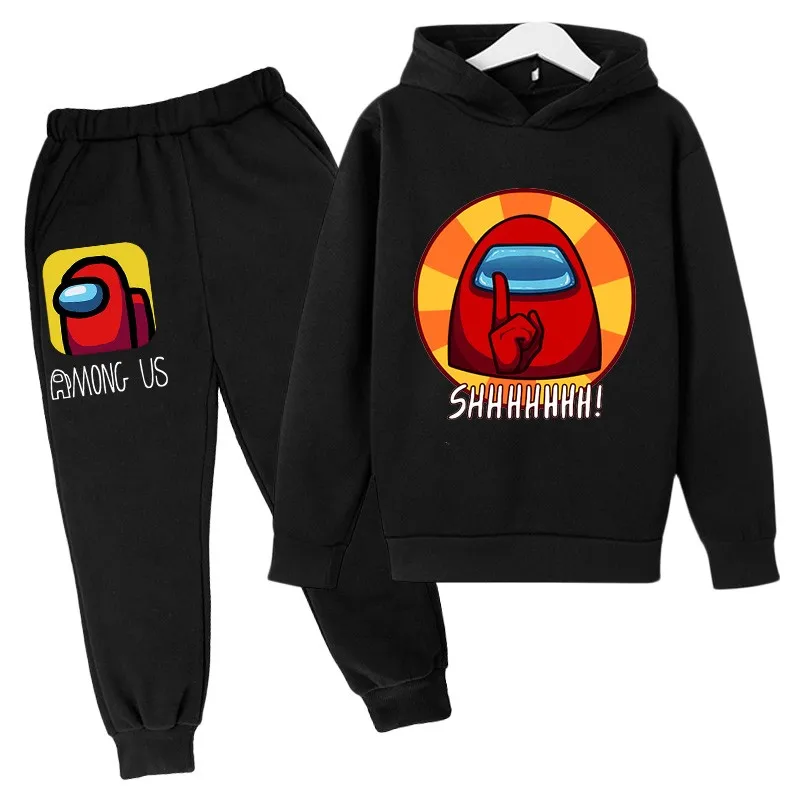 

Kids Cartoon Fashion Print Among Us Hoodie Sets 4-14 Years Baby Boys Girls Top+pants 2pcs Tracksuits Children Outfits Clothing