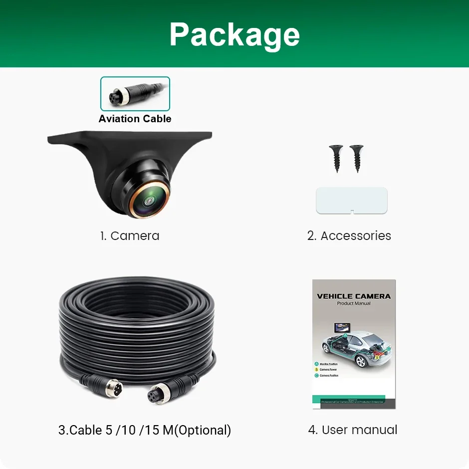 MCCD ° Широкоугольный AHD 1080P 360° Регулируемая резервная камера заднего вида с