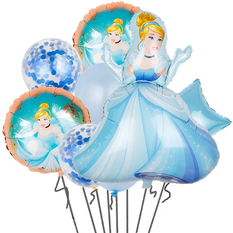 

8pcs Disney Princess Foil Balloons Elsa Birthday Party Decorations Kids Girl Favors Cinderella Belle Snow White Helium Ballons