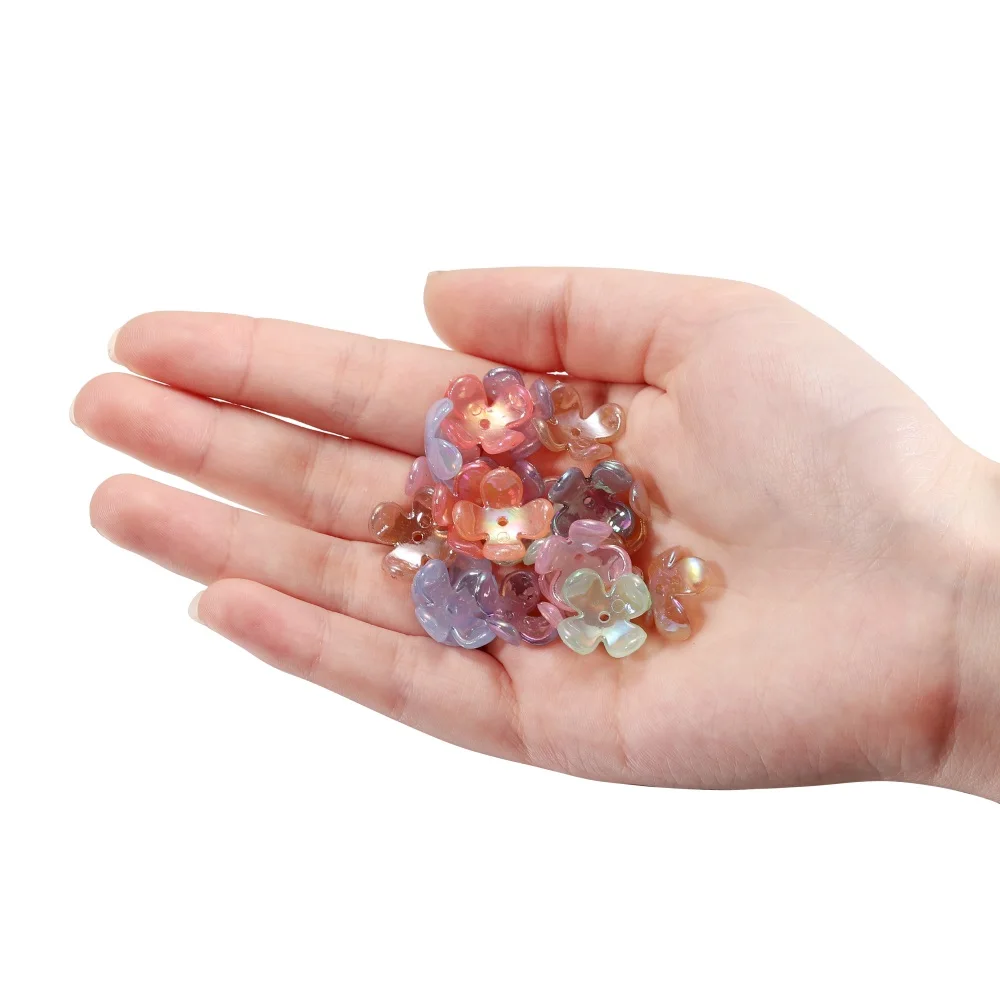 50/100 шт. 15*15 мм разноцветные цветочные бусины эпоксидные акриловые наполнители