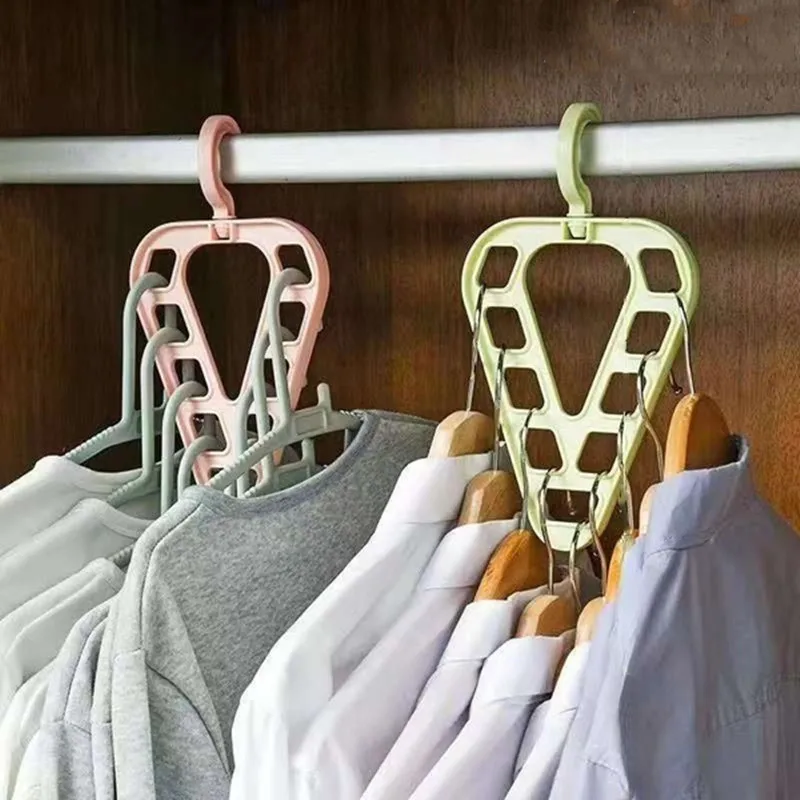 New 9-Hole Space-saving Magic Clothes Hanger Closet Organizer Multi-functional 360° Rotating Magic Hanger Drying Racks