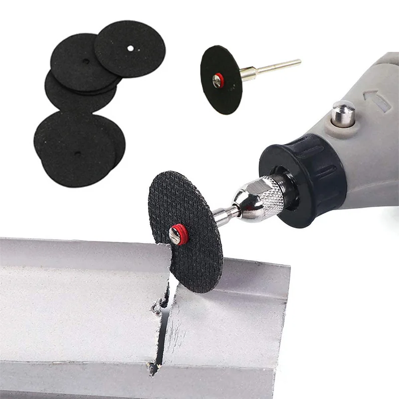 

28 шт. мини-режущие диски из смолы для вращающегося инструмента Dremel, режущее колесо из смолы, алмазный режущий диск, лезвие для пилы из быстрорежущей стали с 2 штыревыми соединителями