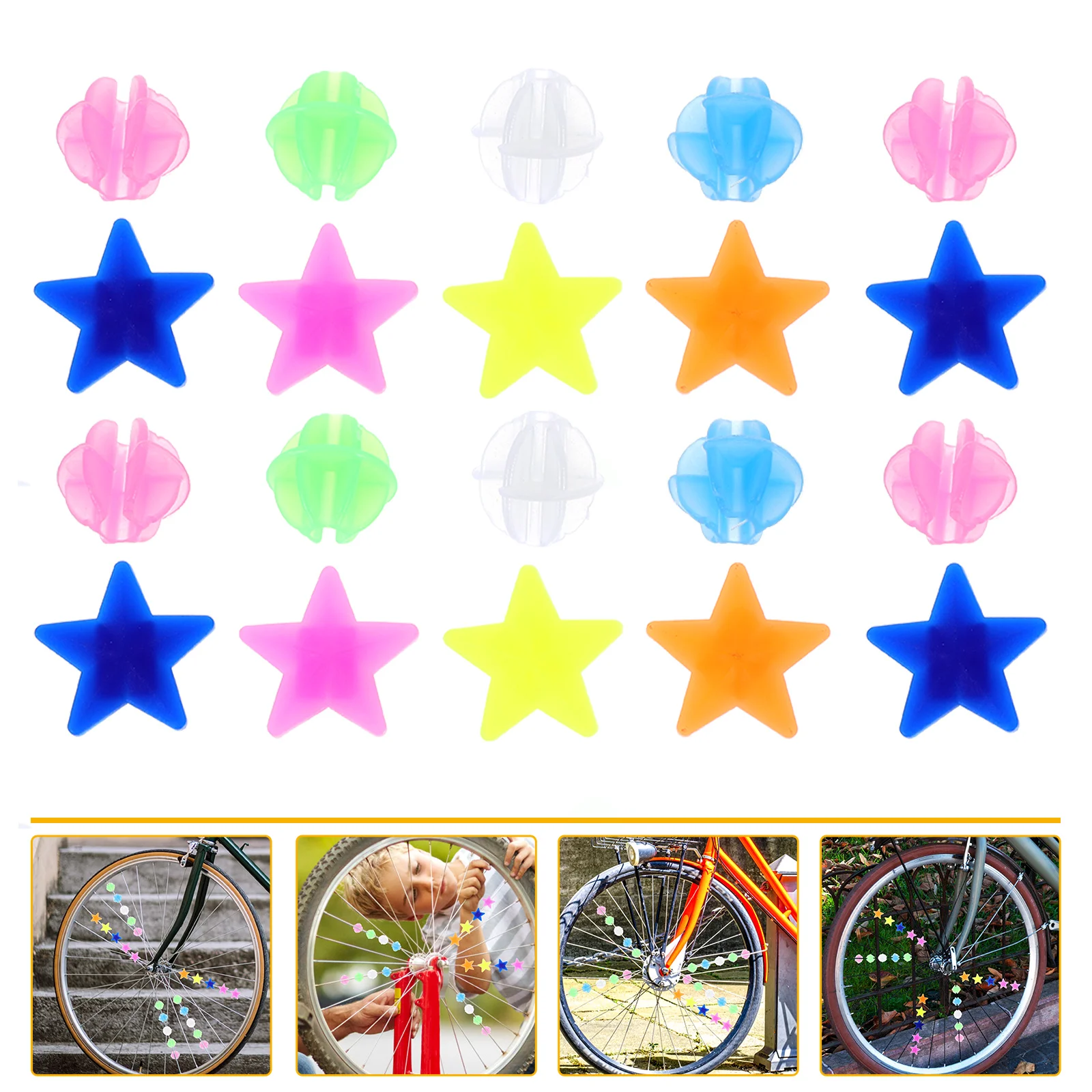 

72pcs Bicycles Wheel Spoke Bead Decor Colorful Plastic Wire Bead Clip Bike Decoration
