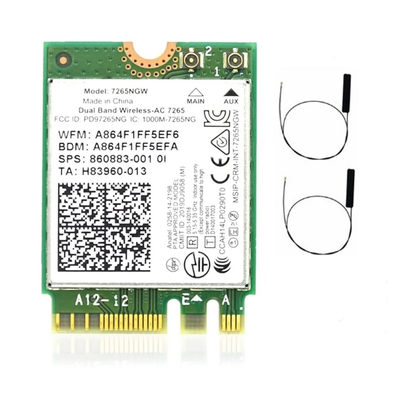 

forIntel 7265NGW Dual-Band Wireless-AC 7265 1200Mbps Bluetooth-compatible4.2 Wlan Adapter