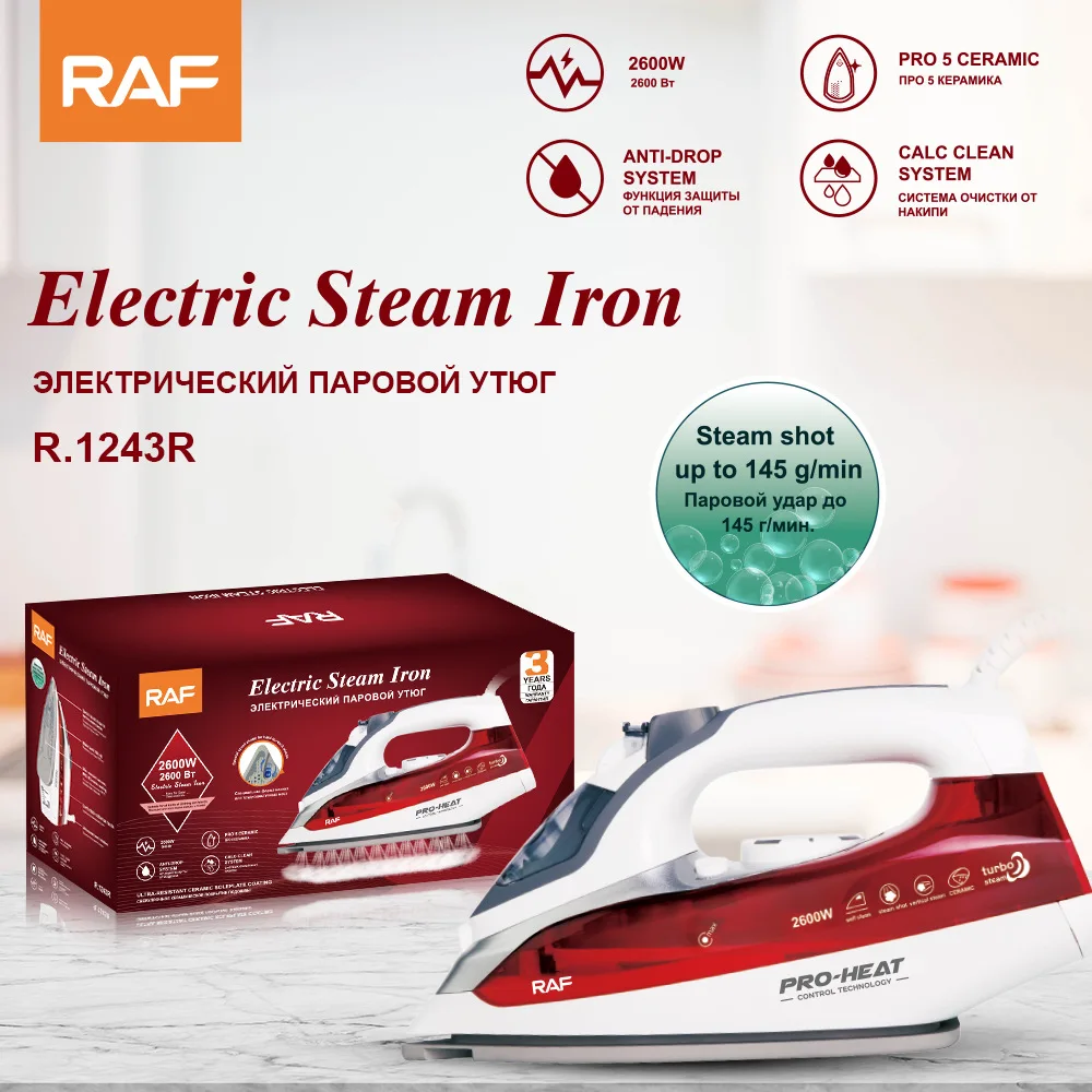 

Steam Iron for Clothes with Precision Thermostat Dial, Ceramic Coated Soleplate, Self-Cleaning, Anti-Calcium, Anti-Drip