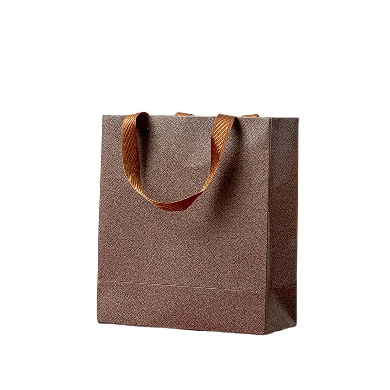

Recycled Brown Wholesale Kraft Compostable Stand Up Pouches Paper Shopping Gift Carrier Packing Tote Bag with Handle