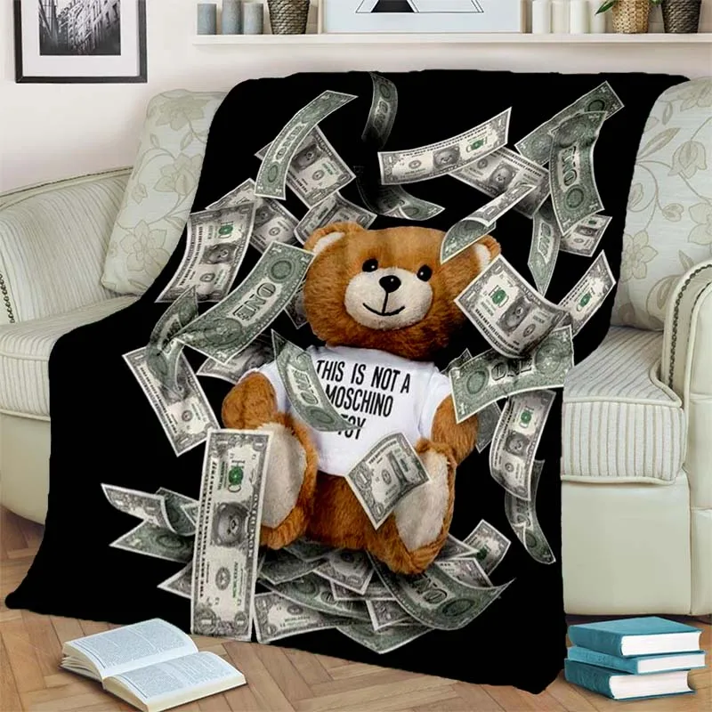 Милое плюшевое одеяло с рисунком логотипа M-Moschino отель диван-кровать теплый