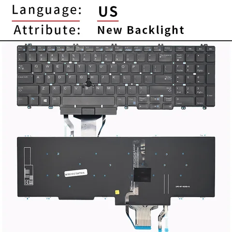 Сменная русская клавиатура для ноутбука Dell PRECISION 7530 7540 5540 P74F 15-7530 M7530 E7530 7730 7740, подсветка