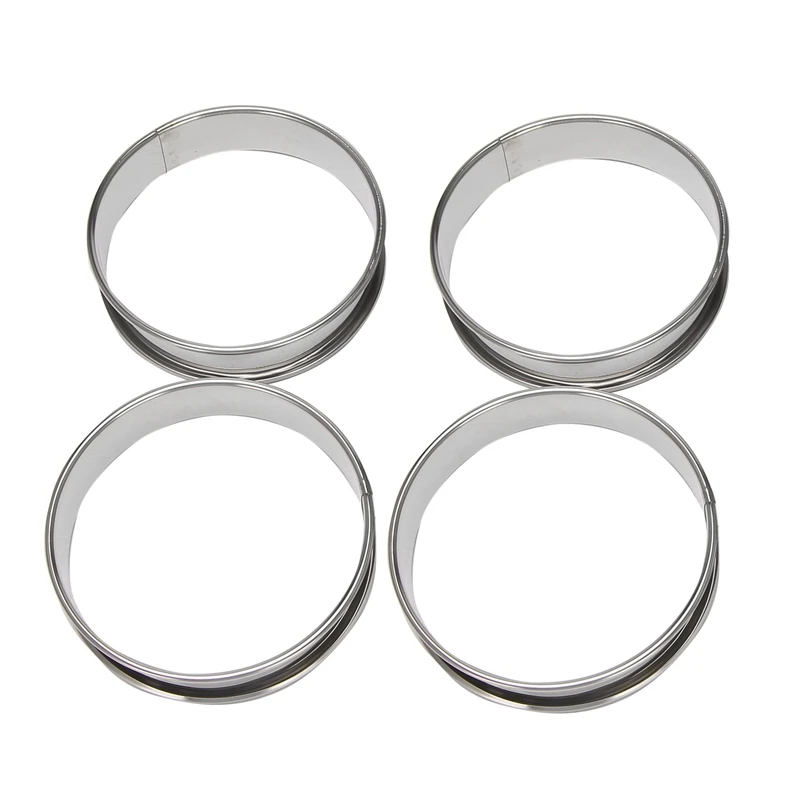 

4 Inch Muffin Rings Crumpet Rings, Set of 10 Stainless Steel Muffin Rings Molds Double Rolled Tart Rings Round Tart Ring