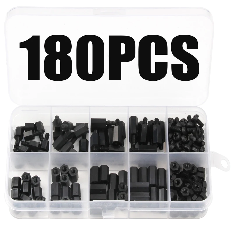 180 шт., шестигранные нейлоновые стойки M3 для печатных плат