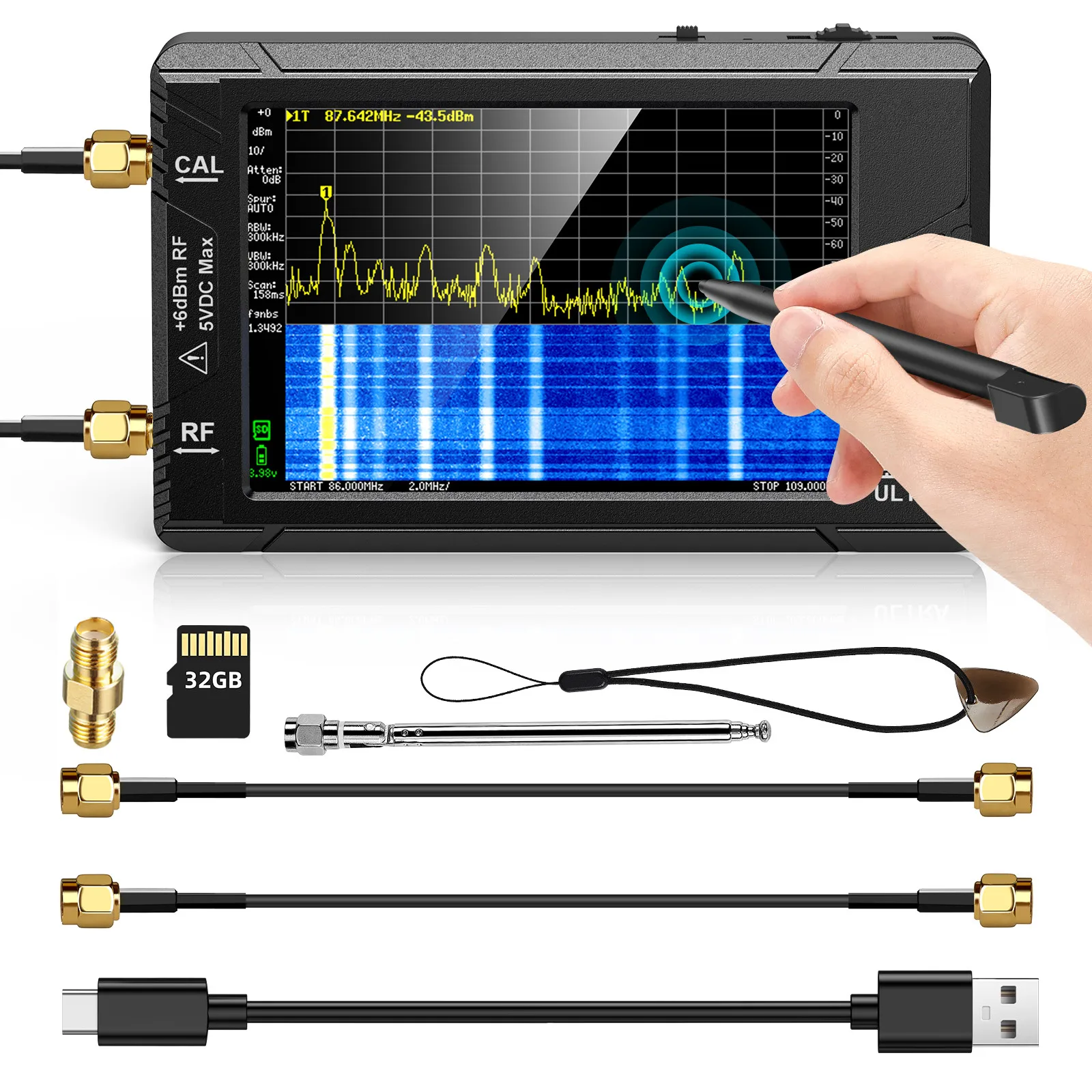 

New Original TinySA ULTRA Handheld Tiny Spectrum Analyzer TinySA 4 inch Touch Screen Build in Battery