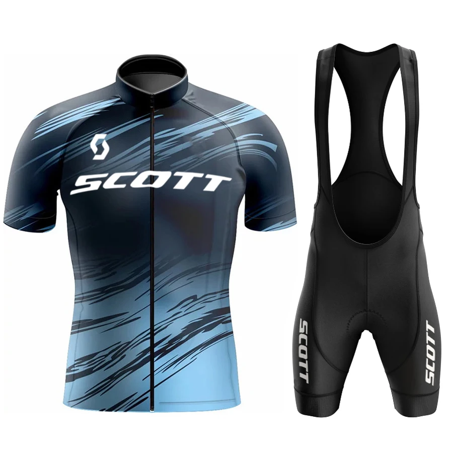 Men's Cycling Suit Jersey Mtb SCOTT Clothing Man Laser Cut Mens Sets Summer 2023 Complete Uniform Shorts Bib Short Jacket