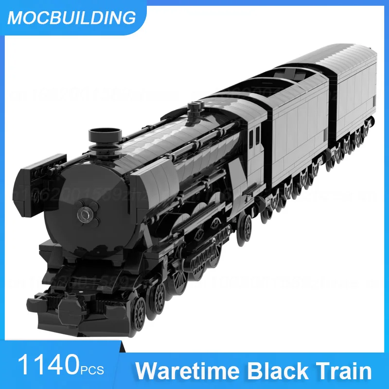 

MOC Building Blocks Waretime Black Train Model DIY Assemble Bricks Transportation Educational Creative Kids Toys Gifts 1140PCS