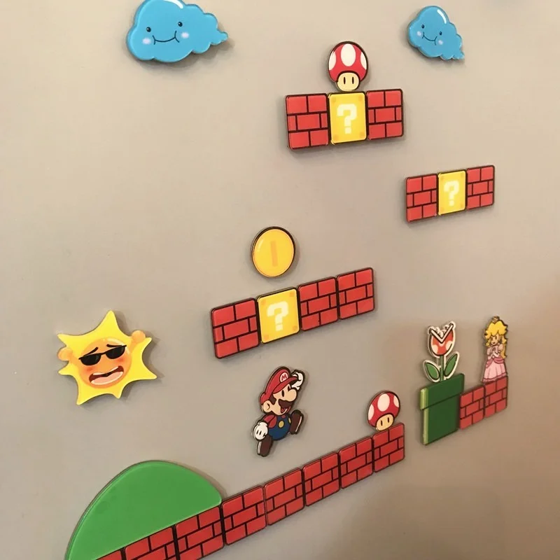 

Super Mario Fridge Magnets Sticker Child Student Birthday Gifts Fridge Stickers Message Sticker Home Decoration Toys Kids Gifts