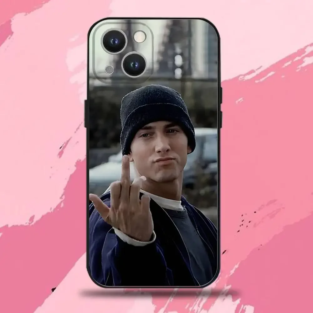 Фото Чехол для телефона с изображением певца Эминема для iPhone 16, 15, 14, 13, 12, 11 Plus, Pro Max, XS, X, XR, SE, Mini, 8, 7, мягкий силиконовый черный чехол №3