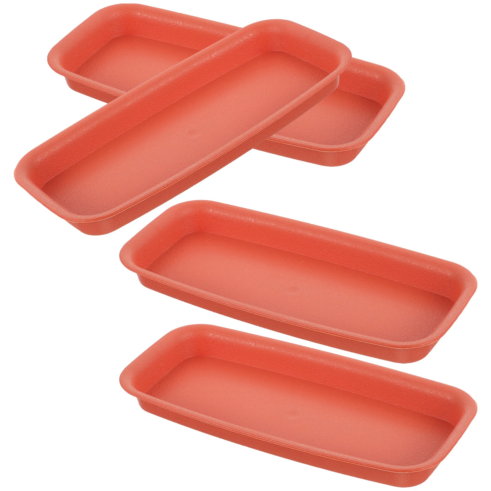 

4 Pcs Water Shelf White Pots Planter Tray Dish Potting Table Top Plastic Trays Plants Drip