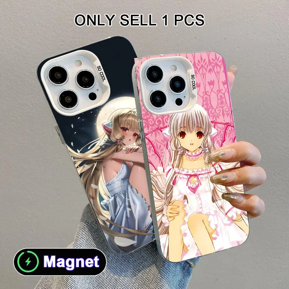 Фото Чехол для мобильного телефона MagSafe с изображением Чи из аниме Chobits, белый, полупрозрачный, для iPhone 17 16 15 14 13 12 11 X XR XS Air Pro Max Plus №4