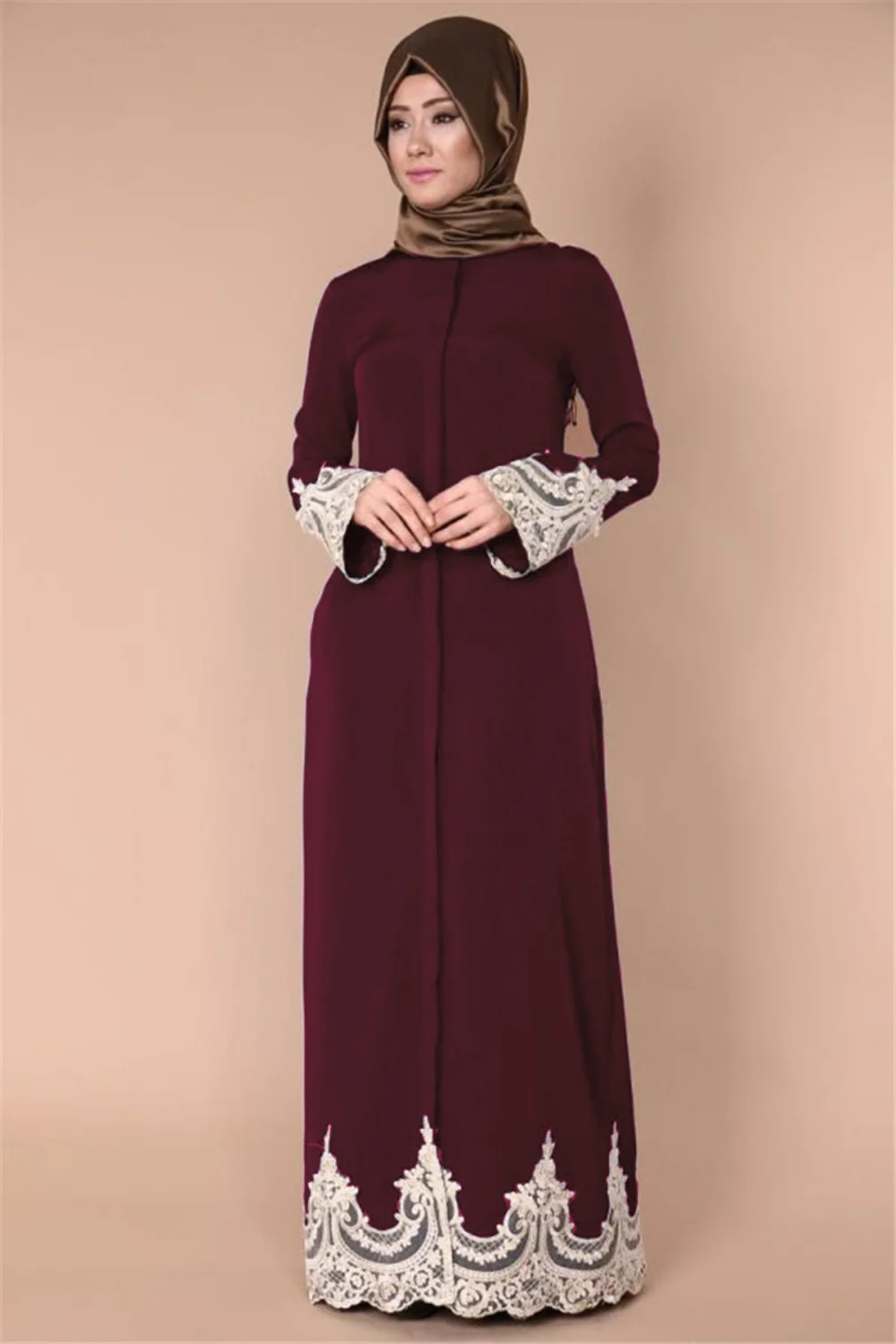 Muslim Dress Women Middle East Lace Vestidos Arabes Dubai Y Turcos Caftan Marocain Abayas for Women Robes