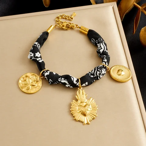 DIEYURO золотистый персонализированный сердечко-роза браслет для женщин