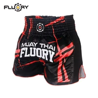 fluory mens professional muay thai shorts kids adults breathable boxing fighting sanda training shorts