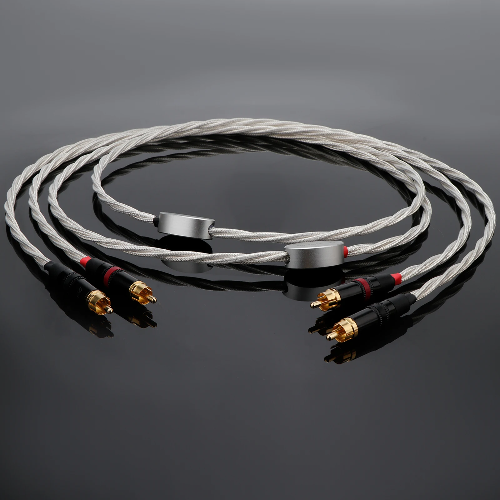 Фото Preffair 6N OCC Кристалл Медь 3-слойный плетеный медный кабель RCA Позолоченная пластина Hi-Fi аудиосигнальная линия для усилителя CD-плеера №3