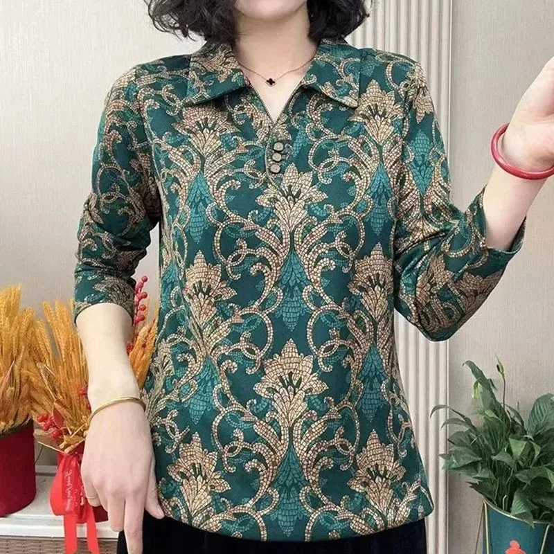 Рубашка-топ с отложным воротником для мам Новинка Весна 2024 блузка длинными