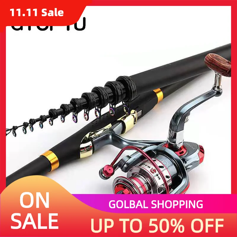 

Telescopic Portable Rotary Rocky Fishing Rod 3.6M,4.5M,5.4M,6.3M Fishing Rod Travel Sea Boat Rock Fishing Rod Carp Rod