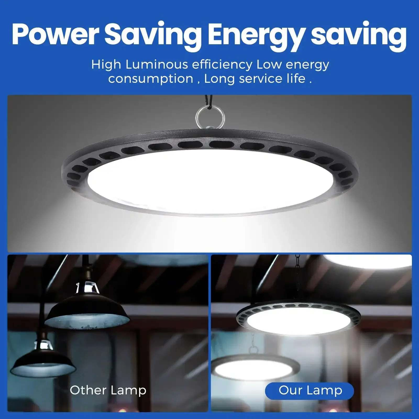 Лампа в виде НЛО для высоких промышленных помещений с защитой от воды IP65