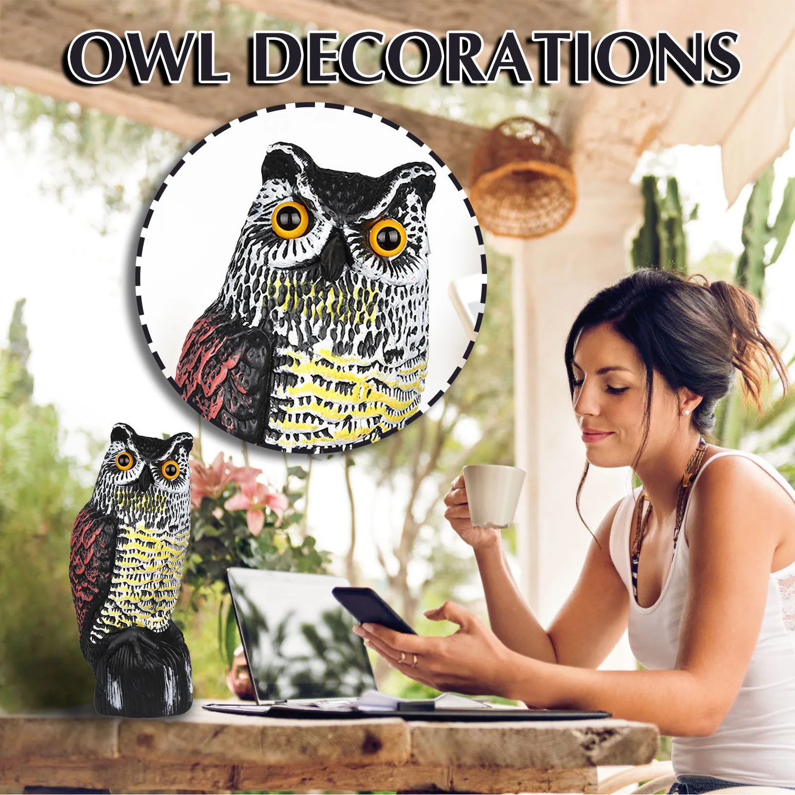 

Модель украшения для сада, сова, украшение из смолы