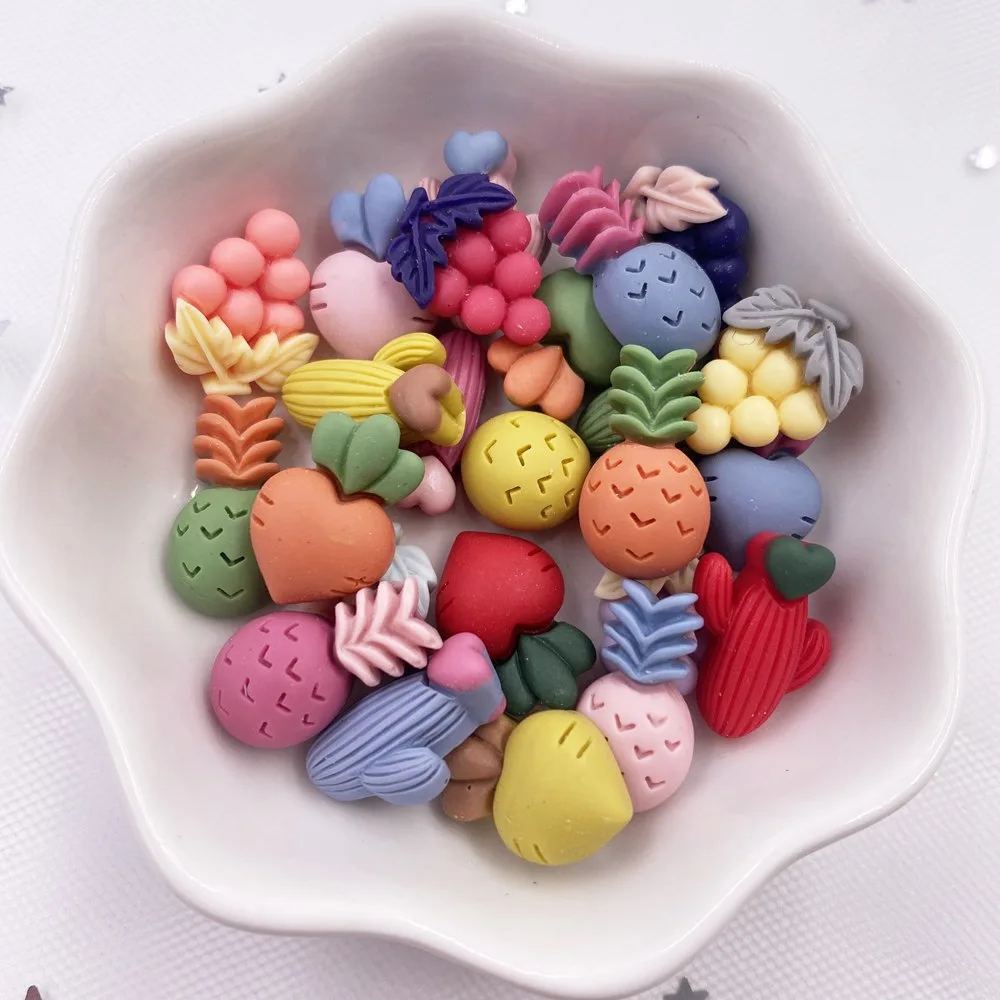 

Красочная ручная роспись Kawaii 3D овощи фрукты плоские полимерные фигурки Скрапбукинг DIY домашний декор садовые Мини-Аксессуары