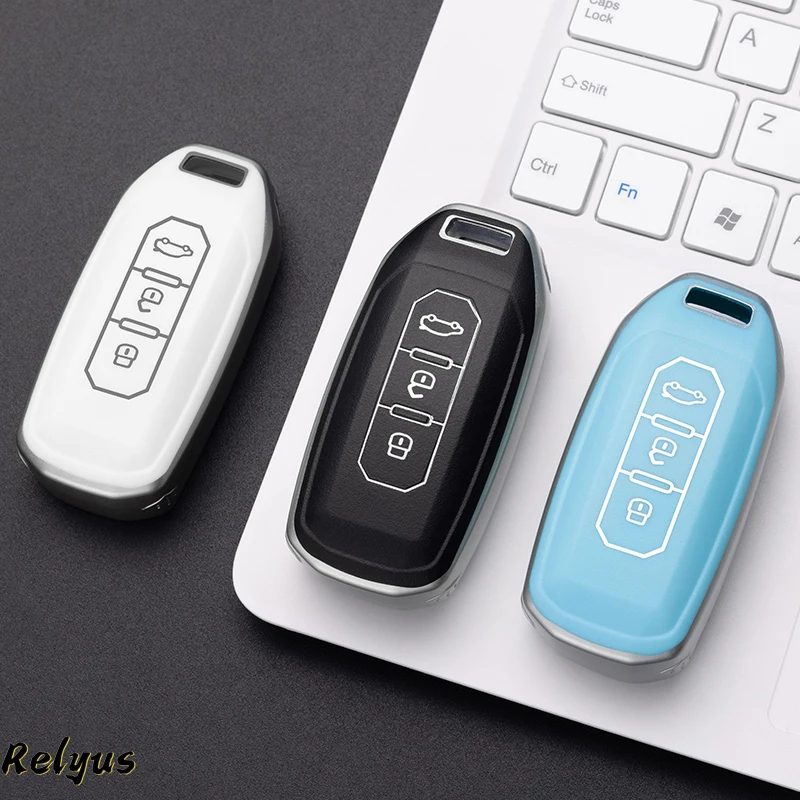 

TPU Car Remote Key Case Protector Cover Holder Fob for Ford Territory EV 2020 Smart 3 Buttons Keyless Shell Auto Accessories