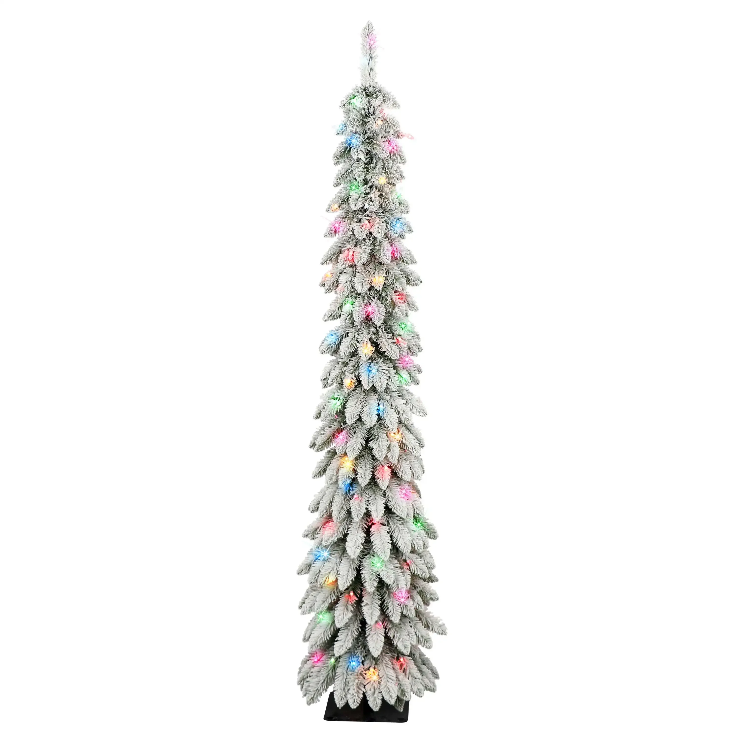 

Рождественская елка 6 футов, предварительно зажженная, ниспадающая альпийская елка-карандаш, 261 наконечников, 100 UL, разноцветные лампы накаливания