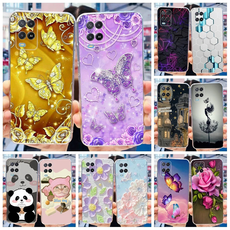 Модный мягкий прозрачный силиконовый чехол с бабочкой для OPPO A54 CPH2195 OPG02 OPPOA54 Funda A 54