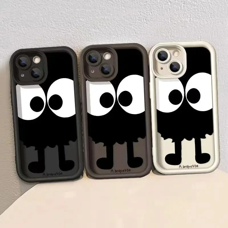 Фото Мягкий силиконовый чехол с мультяшными большими глазами для iPhone 17 Air, 16E, 16, 15, 14, 13, 12, 11 Pro Max, X, Xs, XR, 8, 7 Plus, Mini №3