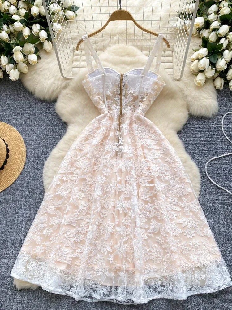 Женское платье с вышивкой сексуальное женское официальное летнее на бретельках