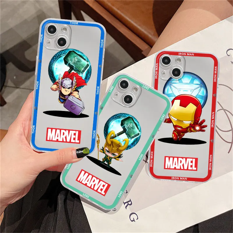 

Clear Case For Apple iPhone 14 11 13 12 Pro 7 8 Plus XR X XS Max 6 6S 13Pro Silicone Phone Cover Marvel Thor Loki