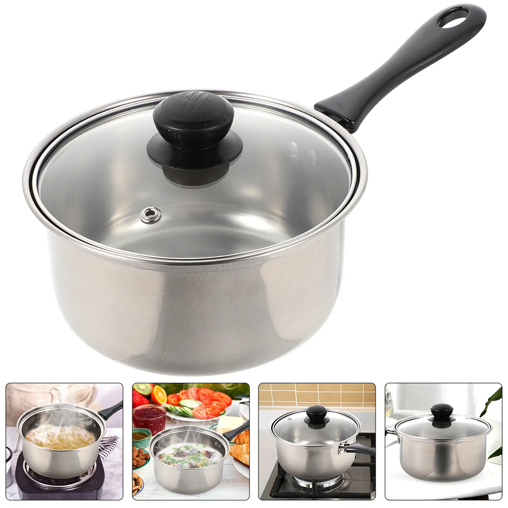 

Stainless Steel Pot Non Stick Pan Lid Stew Pot Deep Pot Nonstick Pan Glass Non-stick Milk Pot Baby Saucepan
