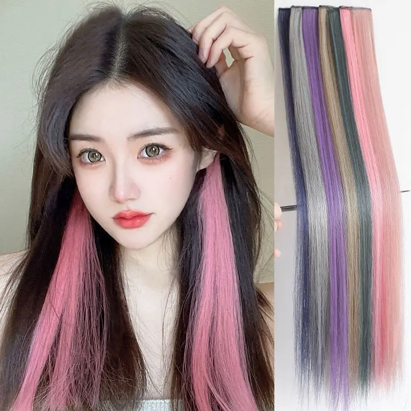 

2PCS Ear Dye Wig Patch for Women's Highlight Dyed Color Invisible and Seamless Simulation Hair Patch Style Hair Extension Patch