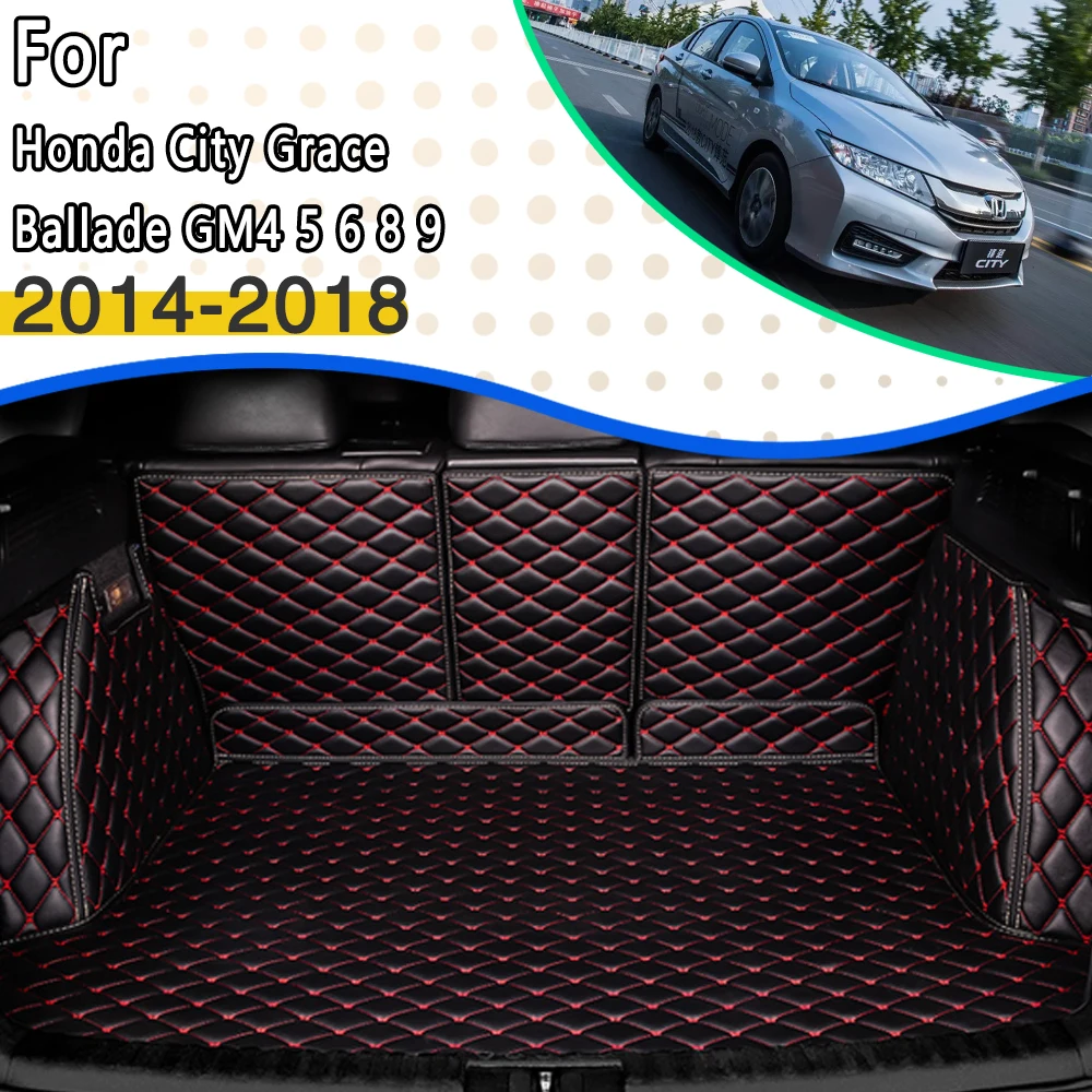 

Trunk Mats For Honda City GM4 5 6 8 9 2014 2015 2016 2017 2018 Waterproof Dedicated Fully Surrounded Trunk Mat Car Accessories