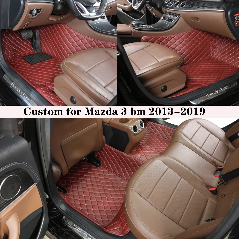 Car Floor Mat For Mazda 3 Bm 2013 2014 2015 2017 2019 Rugs Panel Protective Pad Premium Custom Leather Foot Carpet Accessories