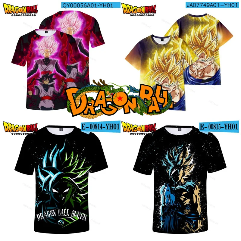 

Dragon Ball Z Son Goku Super Saiyan Outerwear Tops Hitto ZENO Summer T-shirt Tees Vegeta Oversized Cool Thin Costumes