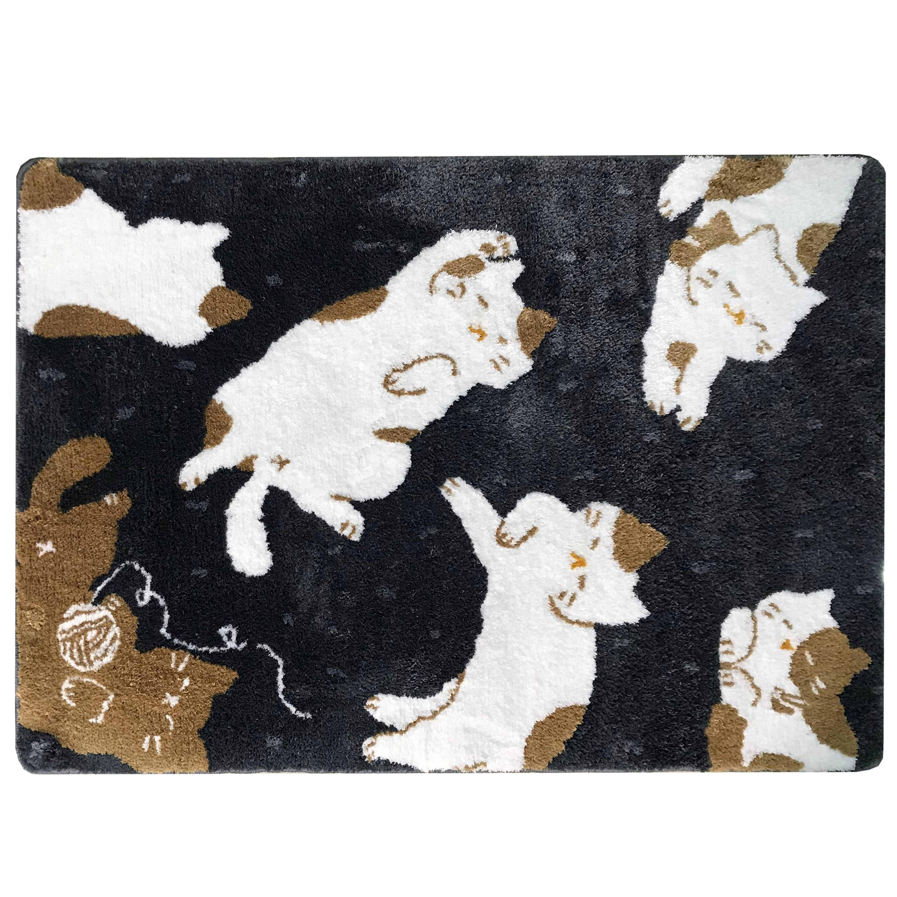 

Childrens room cartoon group Cute Cat Pattern non-slip childrens room bed tail blanket bedside carpet custom carpet 100x72cm