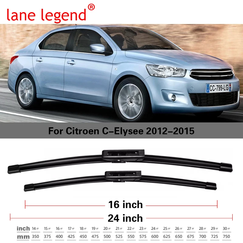 

Стеклоочистители для Citroen C Elysee, мягкие стеклоочистители для лобового стекла из натурального каучука, лезвия 2012, 2013, 2014, 2015